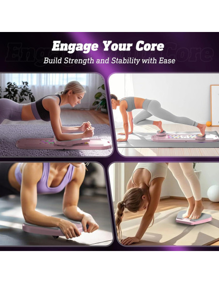 Tabla de Pilates AddWin Rosa 15-en-1 Plegable para Ejercicio