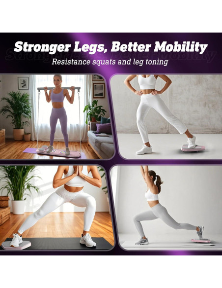 Tabla de Pilates AddWin Rosa 15-en-1 Plegable para Ejercicio