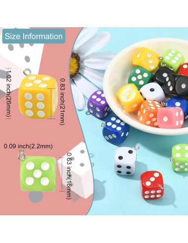 Encantos de Dados Plásticos UR URLIFEHALL 20 Pcs 26mm