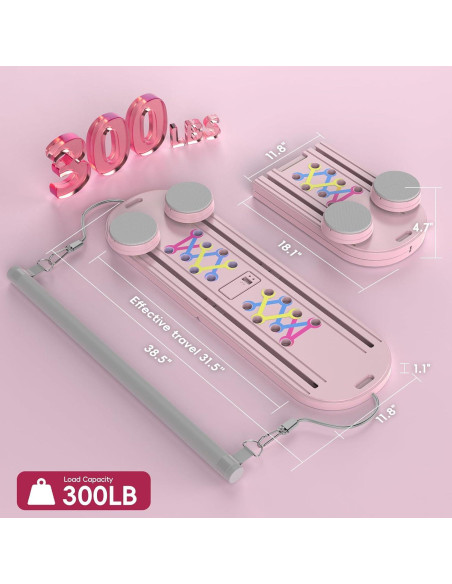 Tabla de Pilates AddWin Rosa 15-en-1 Plegable para Ejercicio