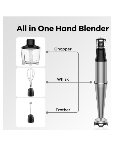 Batidora de Inmersión Turelar 800W con Accesorios 5 en 1
