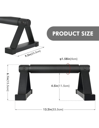Barras de Flexiones Airogym de Acero Antideslizantes 600 lbs