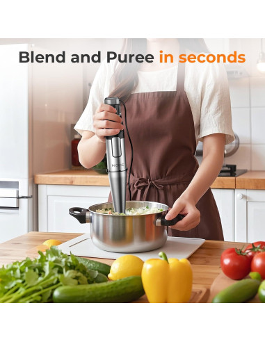 Batidora de Inmersión KOIOS 5 en 1 1100W Acero Inoxidable