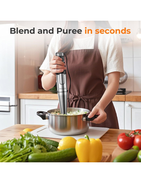 Batidora de Inmersión KOIOS 5 en 1 1100W Acero Inoxidable