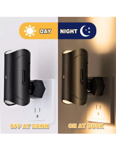 Luz Nocturna Aora con Sensor Crepúsculo, Juego de 2 2