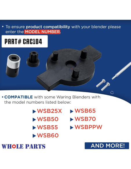 Kit Reemplazo Acoplador Licuadora Inmersión Whole Parts CAC104