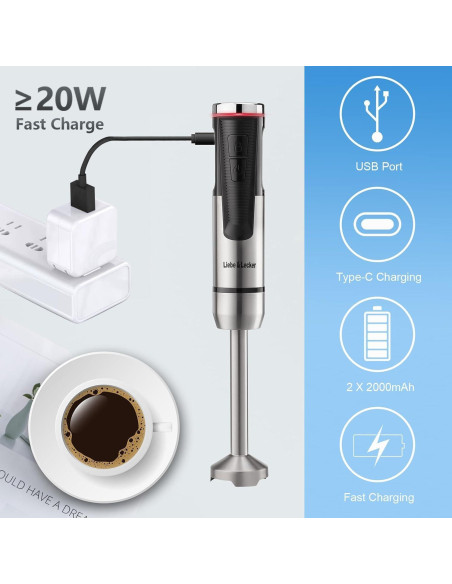 Mezclador de Mano Liebe&Lecker Sin Cable 8 Velocidades