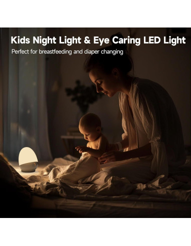 Luz Nocturna Táctil ZUZUKID Recargable para Bebés 3 Colores