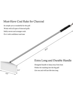 Rastrillo de cenizas Grilliance 64 cm para parrilla BBQ 2