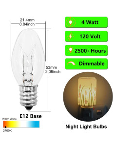Bombillas C7 E12 4W Regulables Paquete de 15 Luz Cálida 2