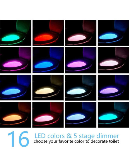 Luz Nocturna LED para Inodoro Chunace - 2 Piezas, 16 Colores