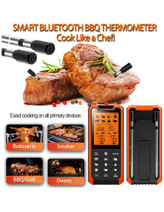 Termómetro de Carne Bluetooth PRAVETTE BQ08 con 2 Probetas 2