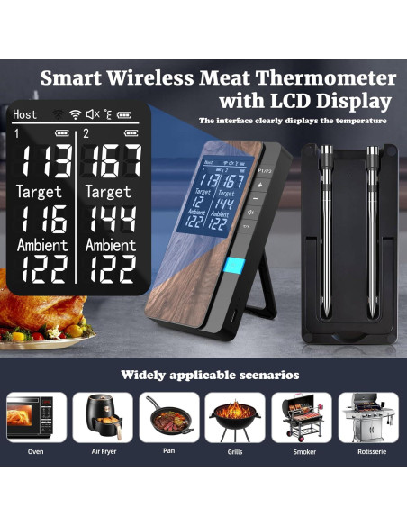 Termómetro de Carne Inalámbrico VACUUM SEALERS 2 Probetas