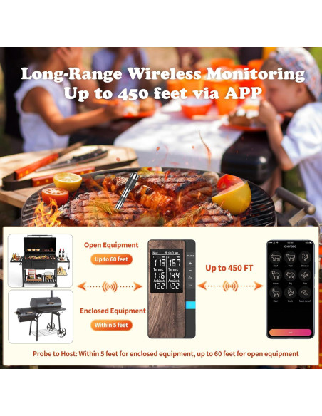 Termómetro de Carne Inalámbrico VACUUM SEALERS 2 Probetas