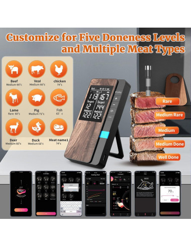Termómetro de Carne Inalámbrico VACUUM SEALERS 2 Probetas