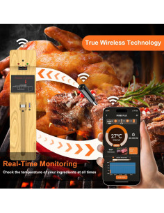 Termómetro de Carne Inalámbrico Bluetooth MOGUNDAM 100% Agua 2