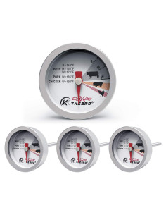 Termómetro de Carne KT THERMO Set de 4 Acero Inoxidable
