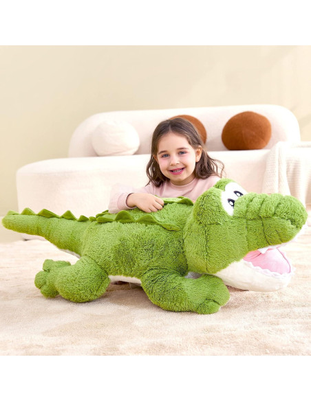 Cocodrilo de Peluche Gigante IKASA 76 cm Suave y Kawaii