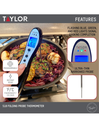 Termómetro Digital Taylor 3516 para Carne y BBQ - Precisión Alta