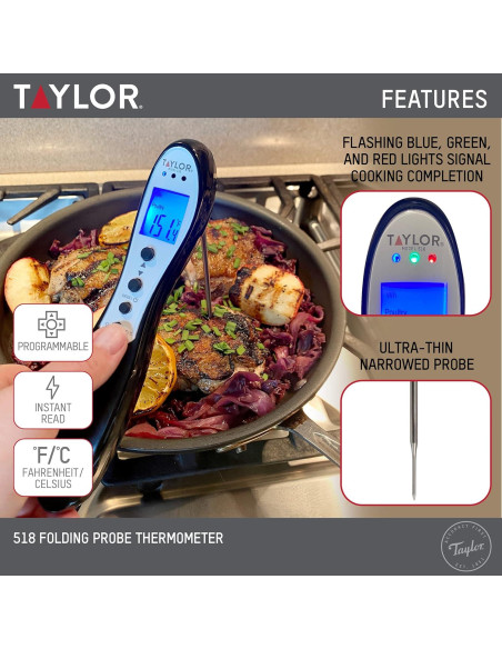 Termómetro Digital Taylor 3516 para Carne y BBQ - Precisión Alta