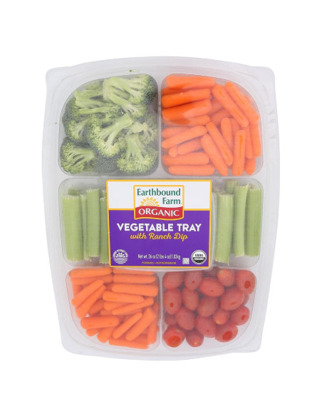 Bandeja de Verduras Orgánicas EARTHBOUND FARM con Salsa Ranch 1021g