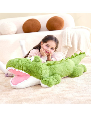 Cocodrilo de Peluche Gigante IKASA 76 cm Suave y Kawaii
