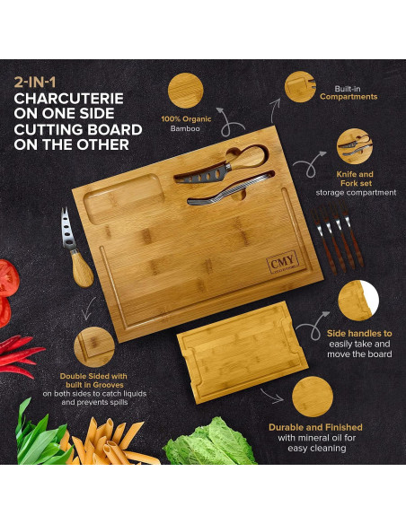 Tabla de Charcutería CMY Collections 30x21 cm con Cuchillo