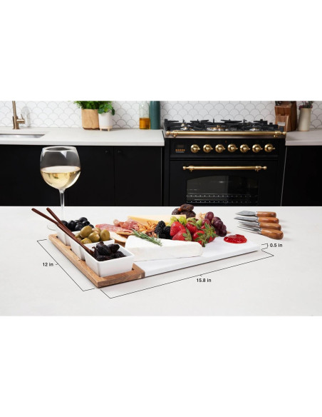 Juego de Tabla de Charcutería Joyful Brand 11 Piezas Acacia Juego de Tabla de Charcutería Joyful Brand 11 Piezas Acacia