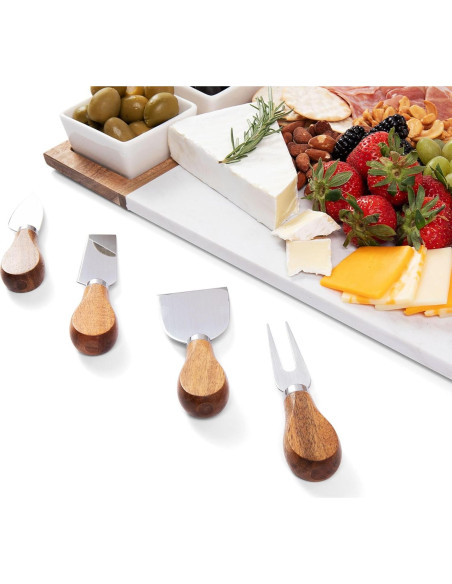 Juego de Tabla de Charcutería Joyful Brand 11 Piezas Acacia Juego de Tabla de Charcutería Joyful Brand 11 Piezas Acacia