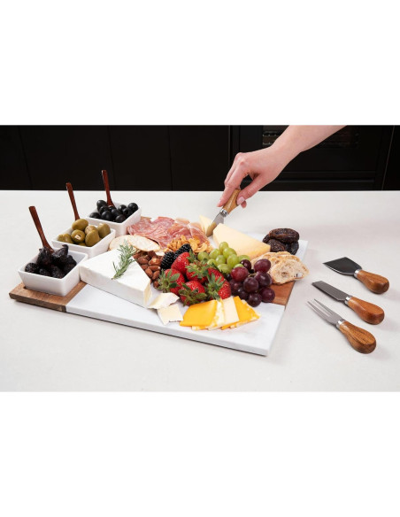 Juego de Tabla de Charcutería Joyful Brand 11 Piezas Acacia Juego de Tabla de Charcutería Joyful Brand 11 Piezas Acacia