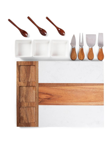 Juego de Tabla de Charcutería Joyful Brand 11 Piezas Acacia