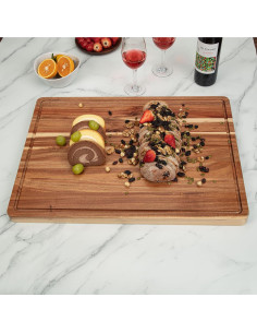 Tabla de Cortar Acacia GAOMON 61x46 cm XXL con Surco 2