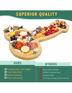 Tabla de Charcutería Grande MAYISO de Bambú 40 cm 2