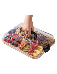 Tabla de Charcutería THETCHRY con Tapa Transparente 41.9x30 cm