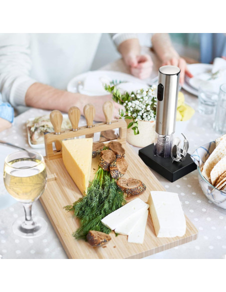 Tabla de Queso Secura de Bambú Natural con Cuchillos