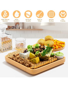 Juego de Tablas de Charcutería HONGFENGDZ de Bambú 42.93x34.80cm 2