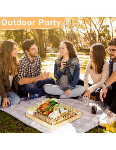 Juego de Tablas de Charcutería HONGFENGDZ de Bambú 42.93x34.80cm