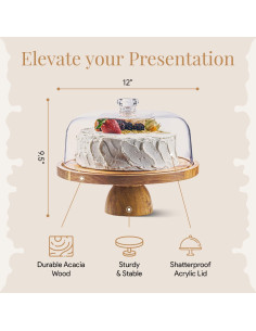 Soporte para Pasteles Redondo Homesphere 30,48 cm con Tapa 2