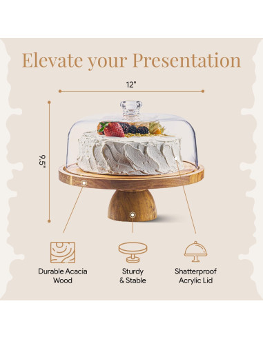 Soporte para Pasteles Redondo Homesphere 30,48 cm con Tapa