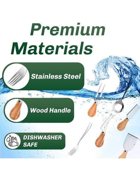 Juego de Cuchillos de Queso BBKON 22 Piezas Acero Inoxidable