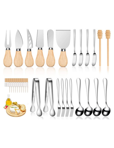 Set de Cuchillos para Queso LifeMusican 23 Piezas Madera
