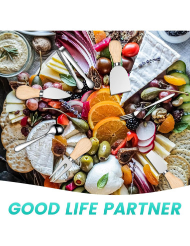 Set de Cuchillos para Queso LifeMusican 23 Piezas Madera