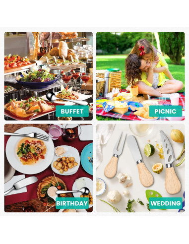 Set de Cuchillos para Queso LifeMusican 23 Piezas Madera