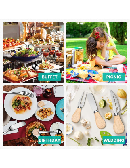 Set de Cuchillos para Queso LifeMusican 23 Piezas Madera