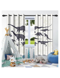 Cortinas Opacas Uiiooazy Dinosaurios 2 Paneles 105x213 cm