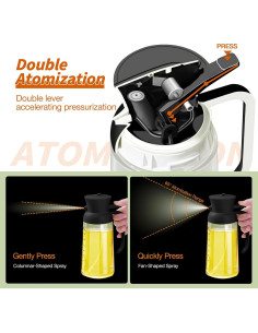 YARRAMATE Pulverizador de Aceite 550ml Doble Función Negro 2