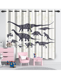 Cortinas Opacas Uiiooazy Dinosaurios 2 Paneles 105x213 cm 2