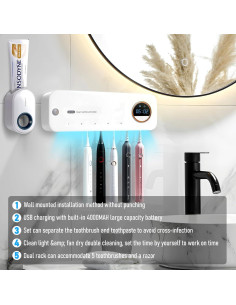 Limpiador de Cepillos de Dientes GFBEBDV con Dispensador Automático 2