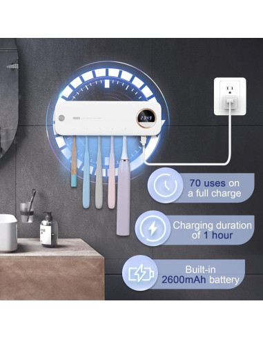 Limpiador de Cepillos de Dientes GFBEBDV con Dispensador Automático