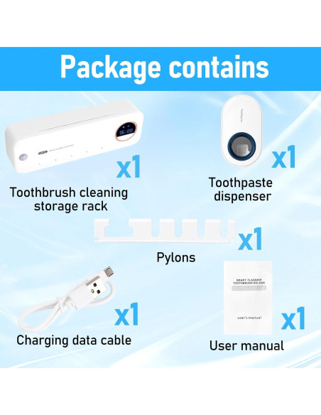 Limpiador de Cepillos de Dientes GFBEBDV con Dispensador Automático